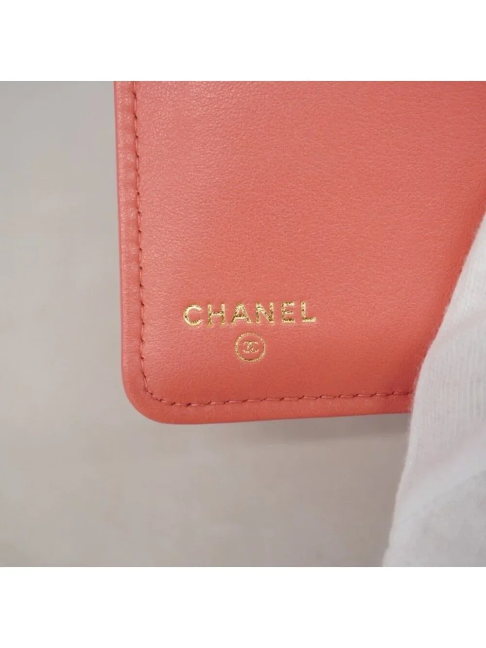 Chanel Wallet Quilted Caviar Leather Pink Gold